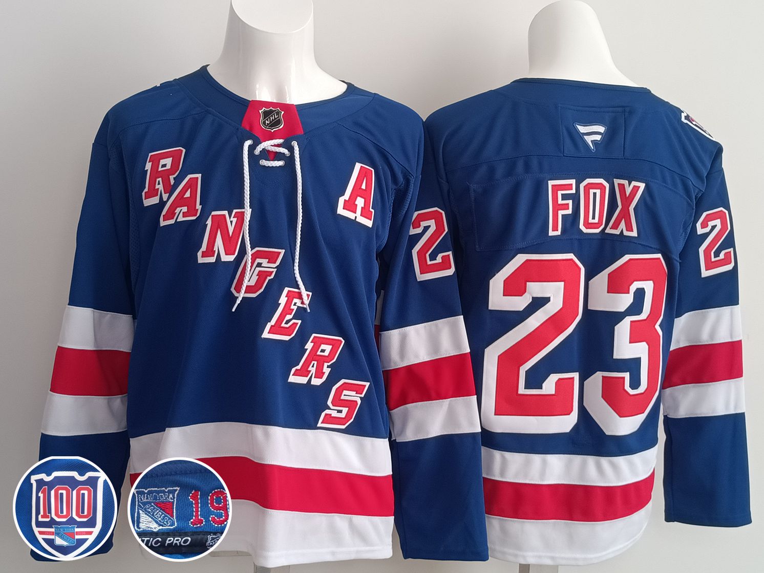 Men New York Rangers #23 Fox Blue 2025 Fanatics Home Premium NHL Jersey